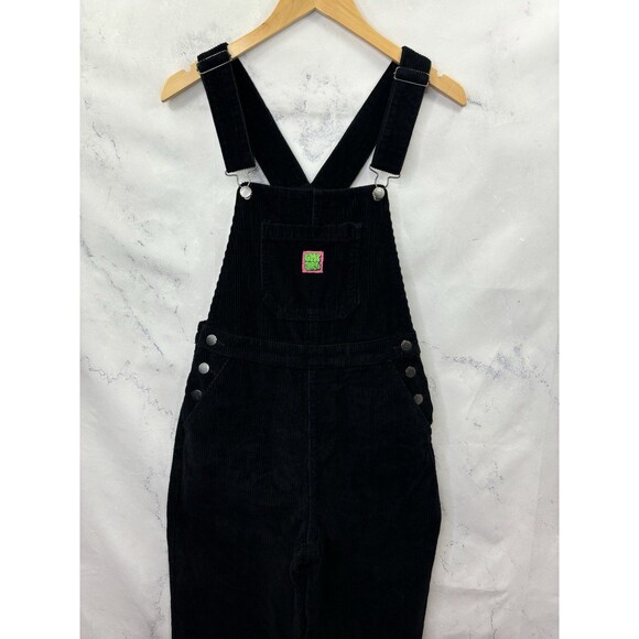 Empyre Suzie Corduroy Bib Overalls Womens S Black Retro Grunge 90s Baggy - Picture 11 of 16